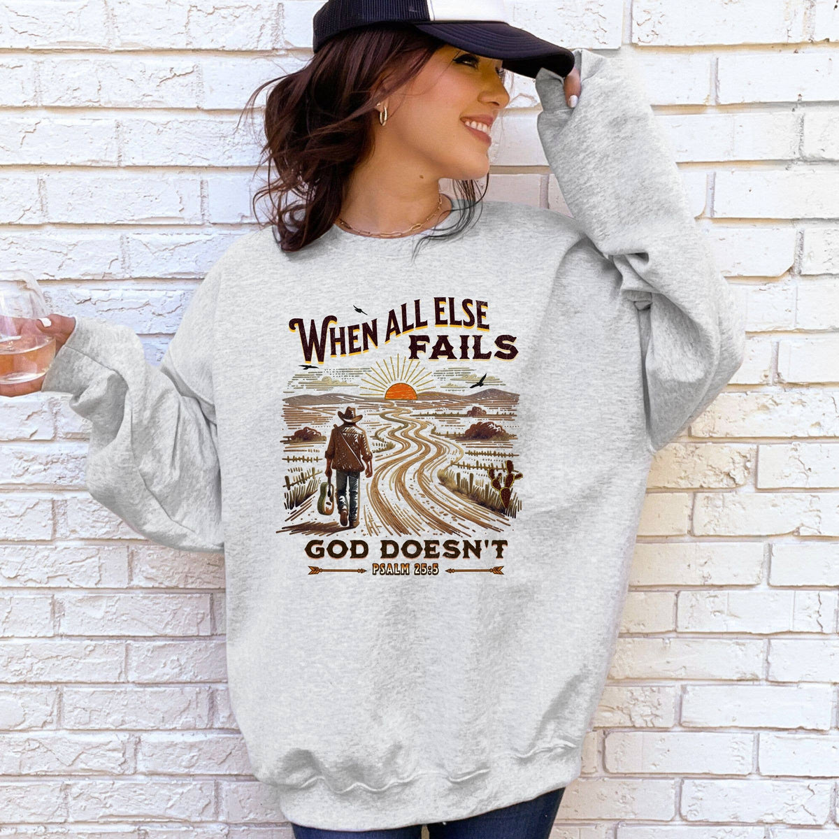 When All Else Fails Western Floral Fall Graphic Sweatshirt