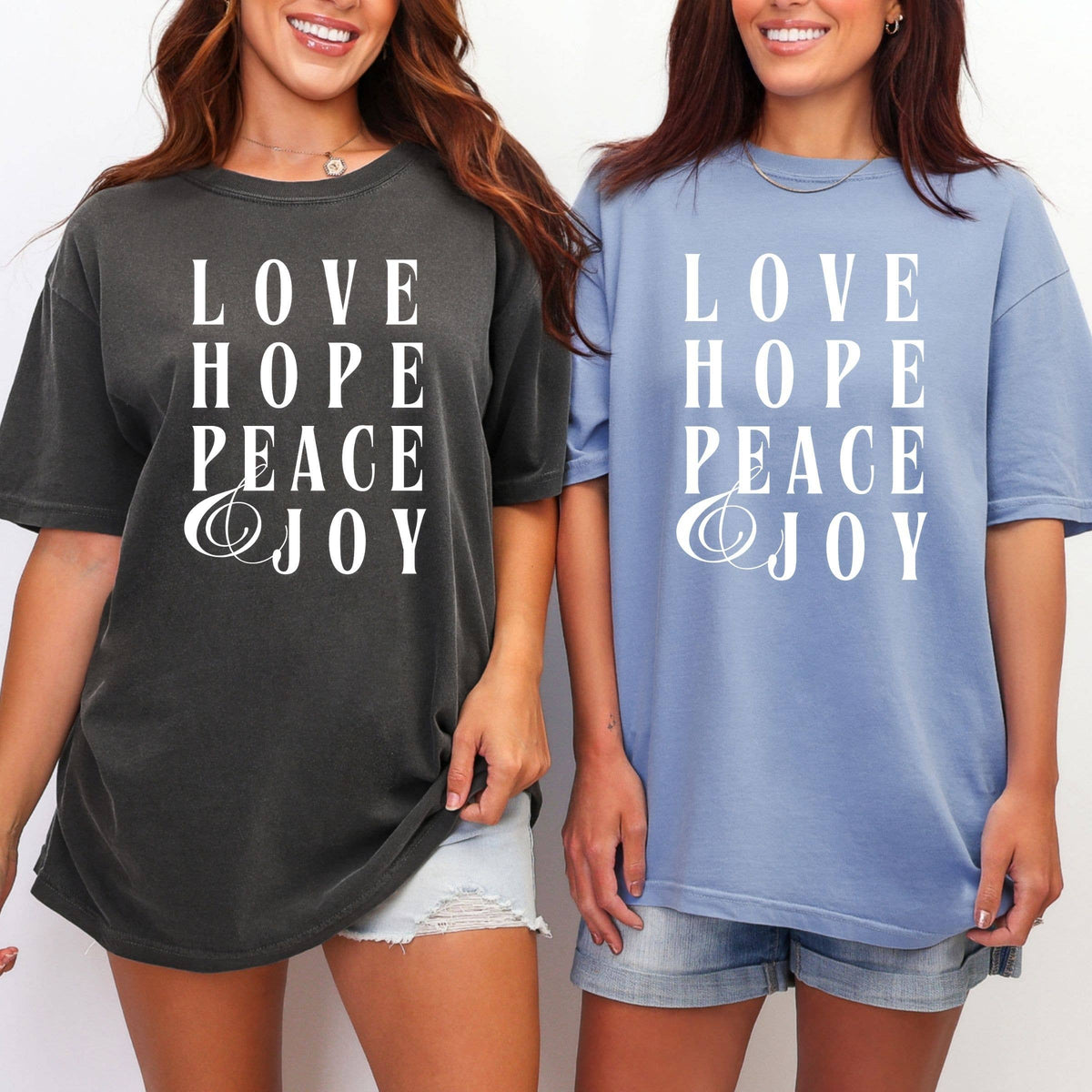 Love, Hope, Peace and Joy Christian Graphic Tee - Christmas