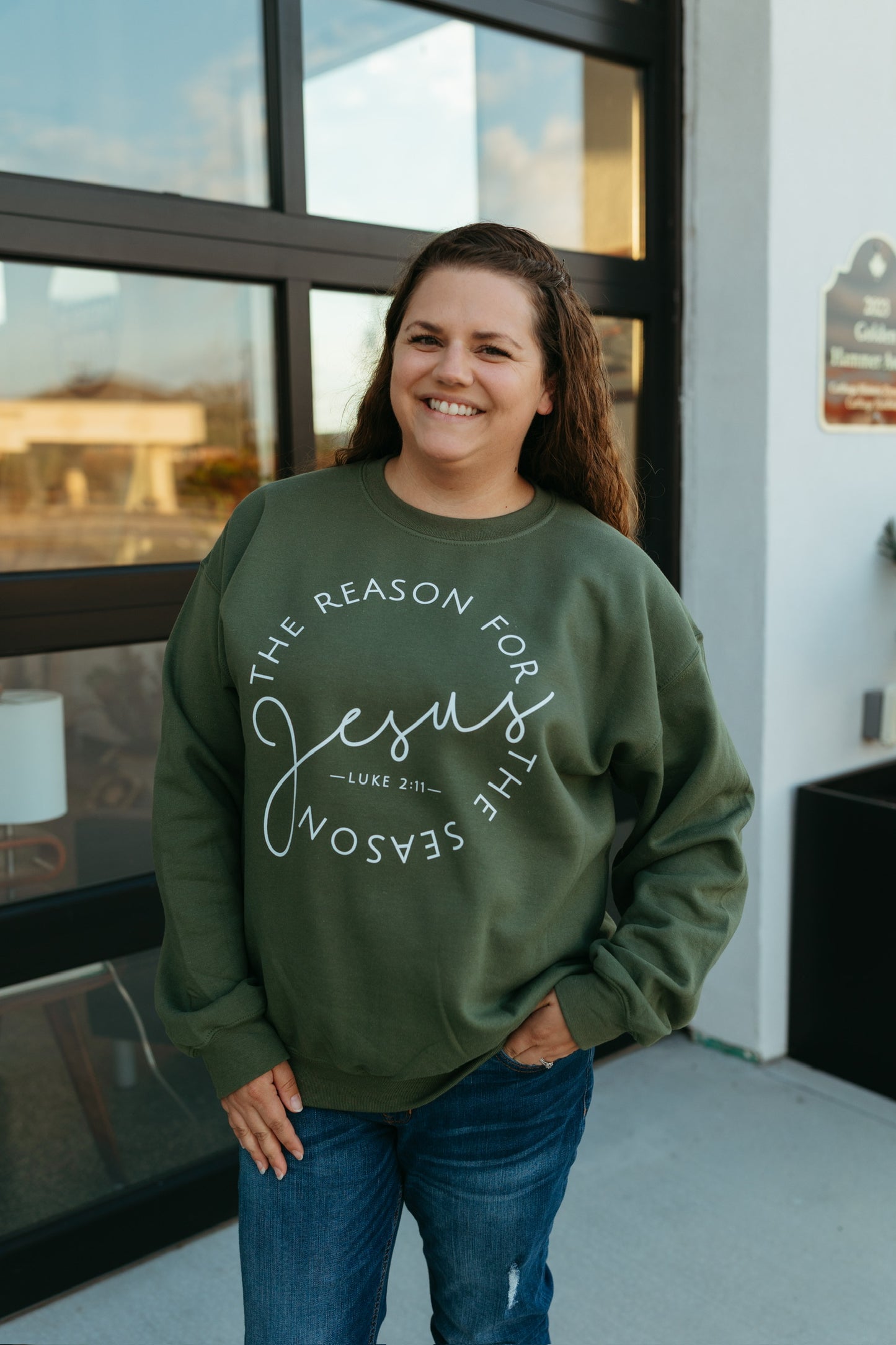 Jesus Is The Reason Luke 2:11 Sweatshirt (Multiple Colors)