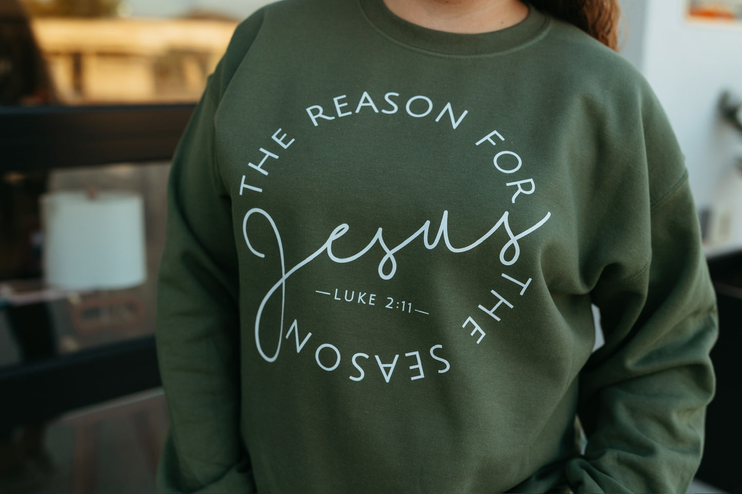 Jesus Is The Reason Luke 2:11 Sweatshirt (Multiple Colors)