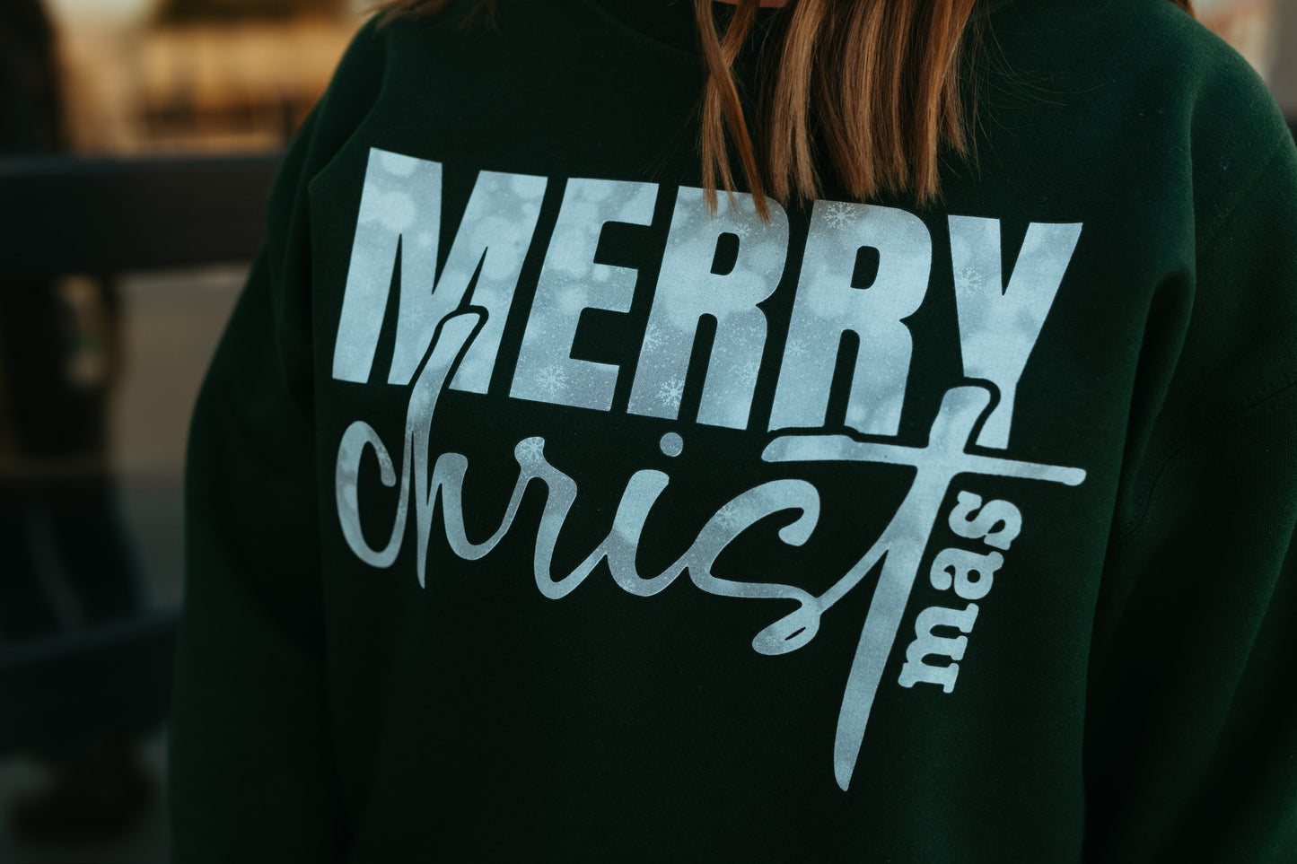Merry CHRISTmas Snowy Style Sweatshirt (Multiple Colors)