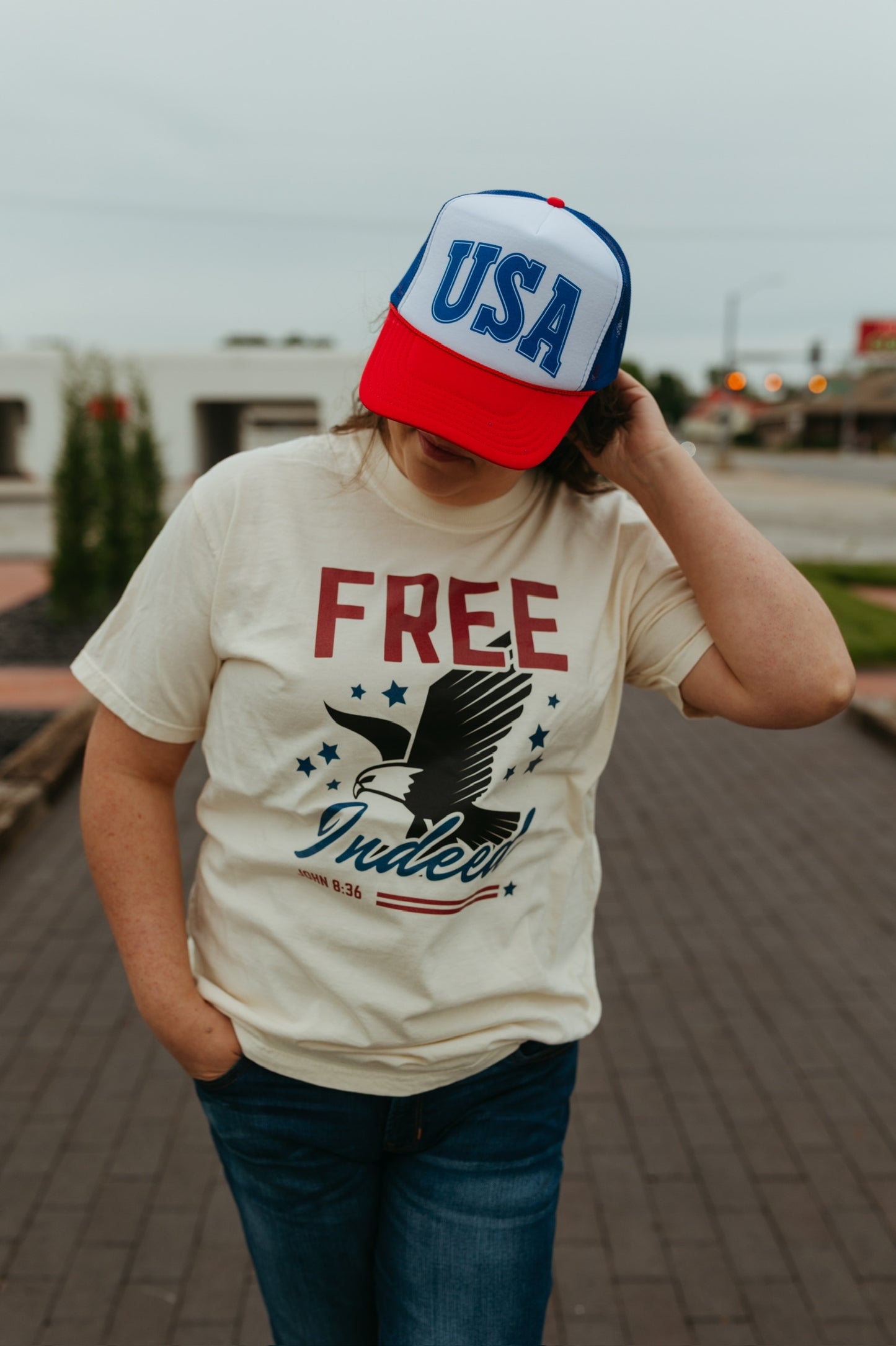 USA Trucker Hat Red White and Blue