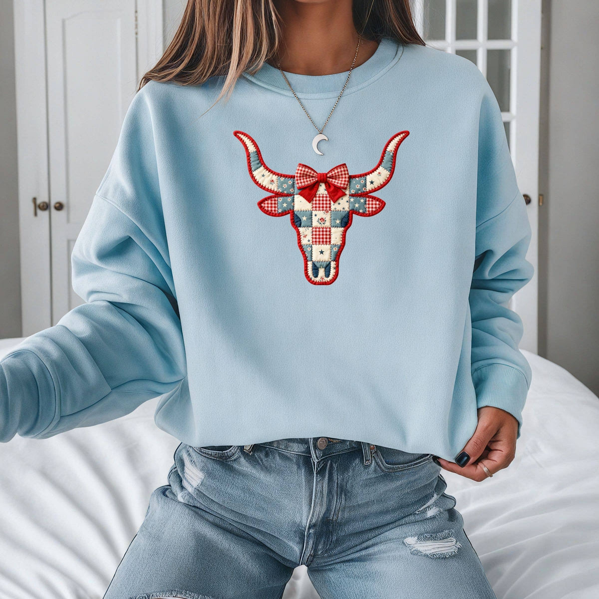 Western Cattle Christmas Graphic Sweatshirt - Christian