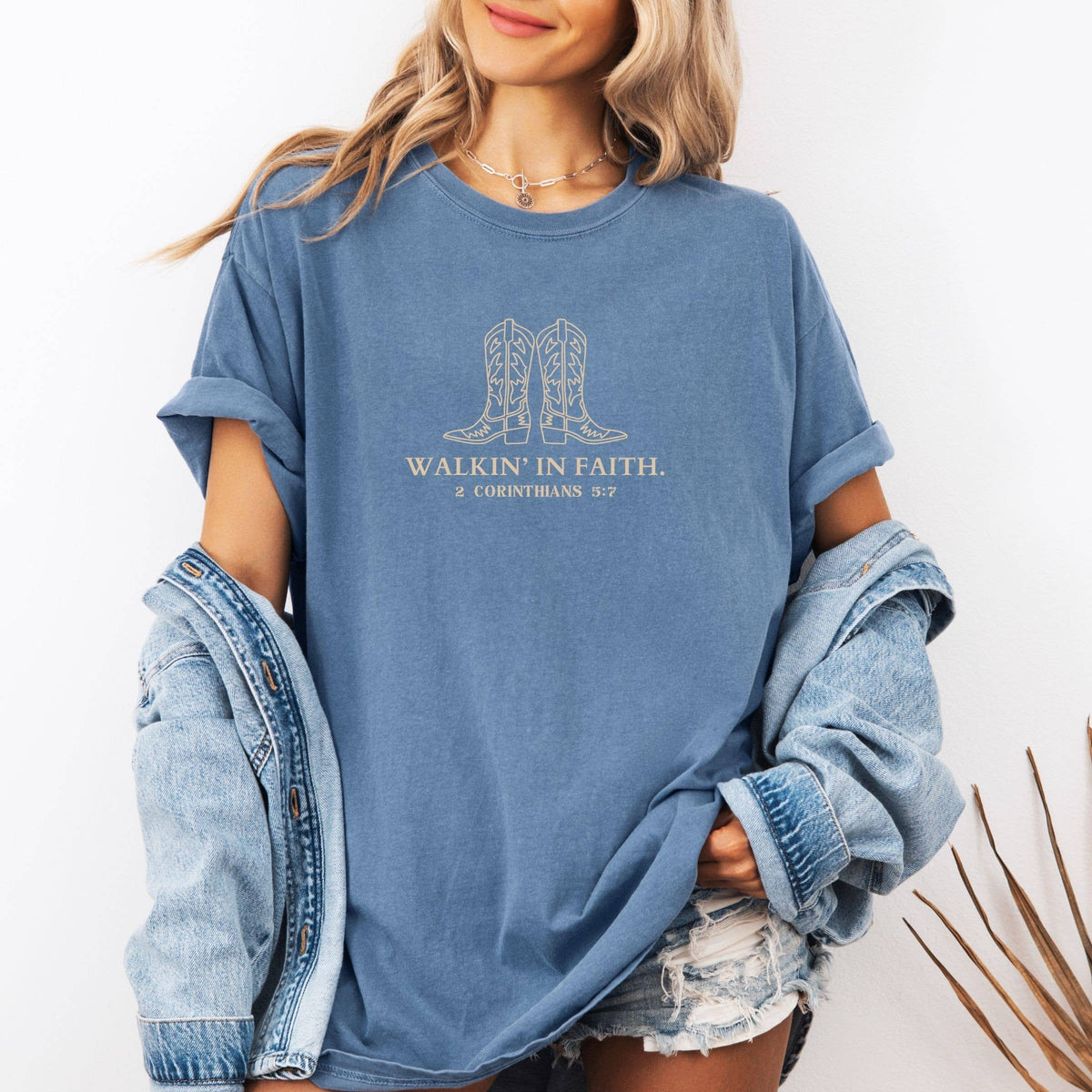 Walk in Faith Christian Western Fall Floral Graphic Tee