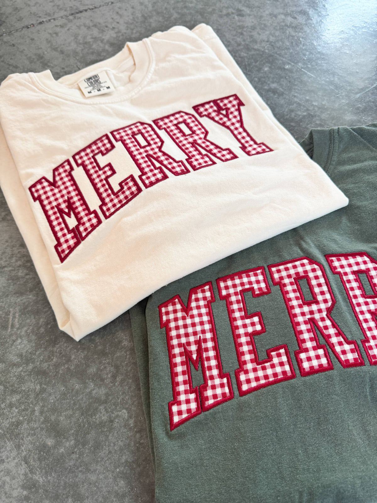 Merry Embroidered Patch Tee - Christian Faith Graphic Tee