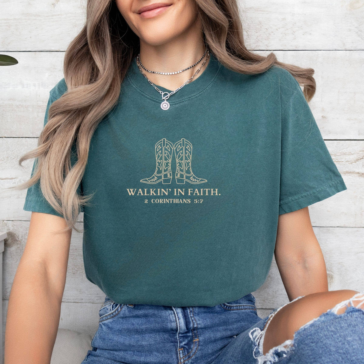 Walk in Faith Christian Western Fall Floral Graphic Tee