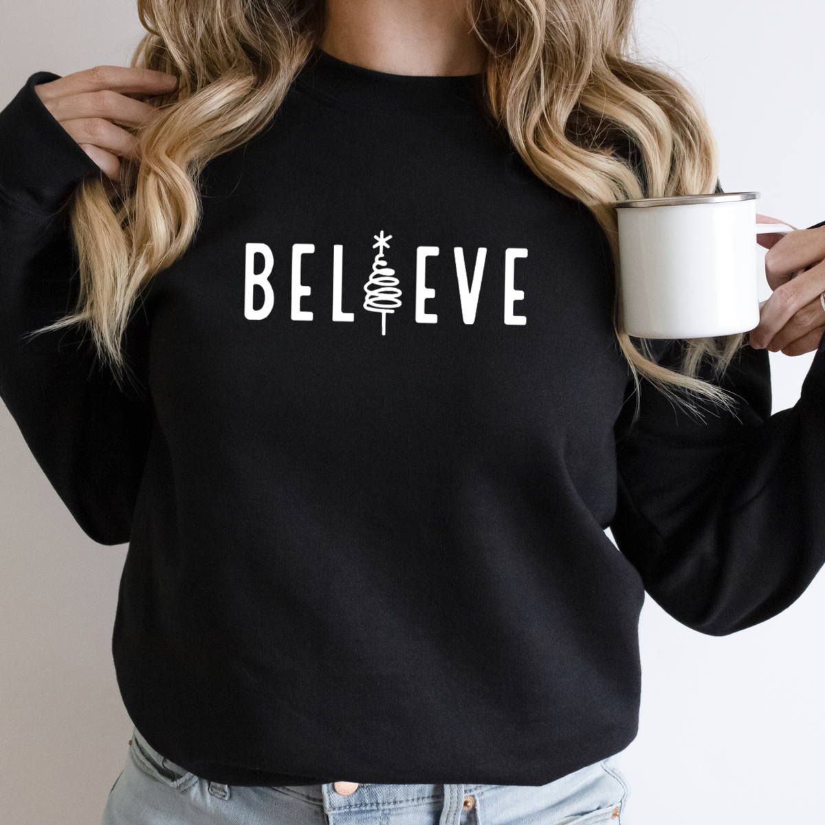 Believe Christmas Sweatshirt - Graphic Christmas Tee