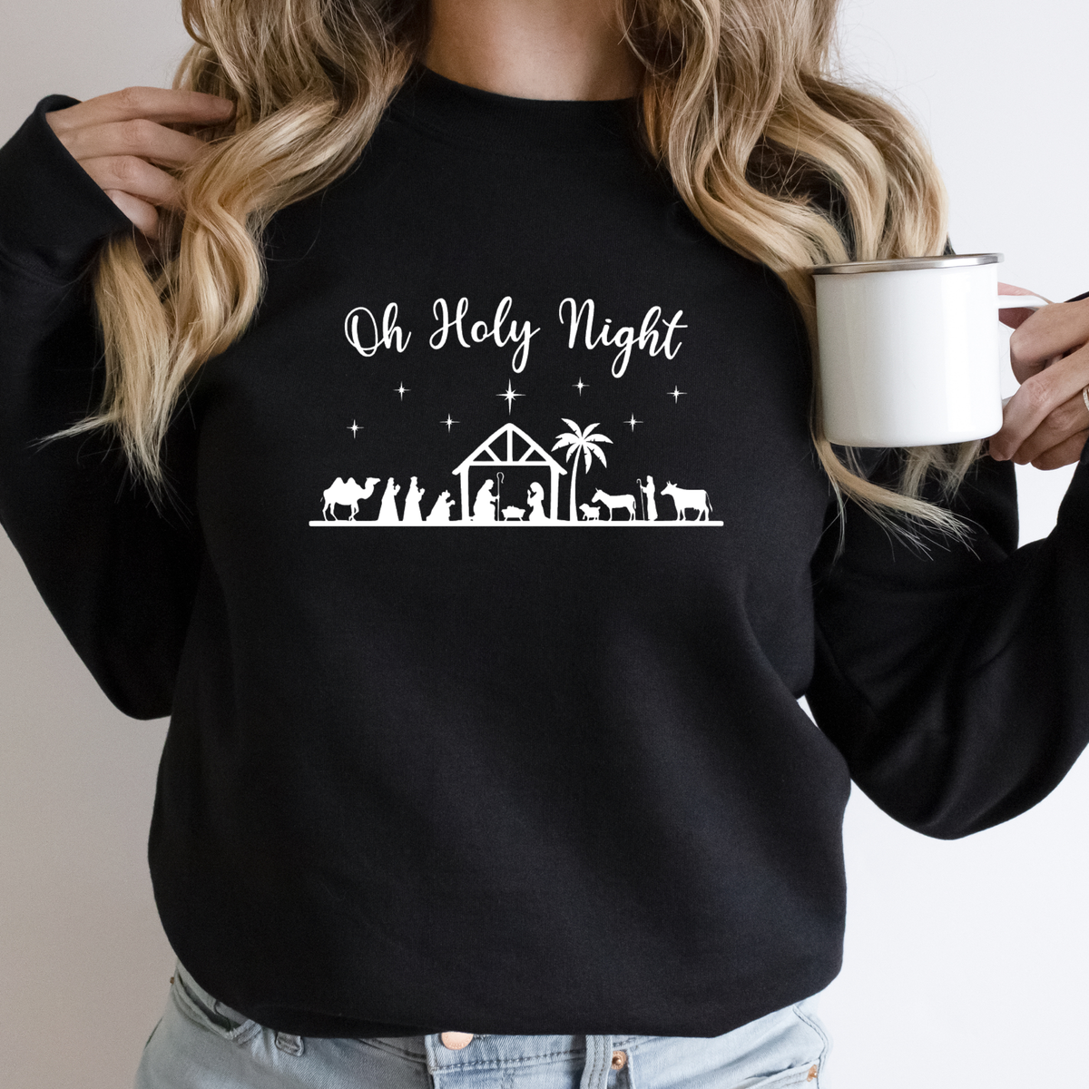 Oh Holy Night Christmas - Christmas Graphic Sweatshirt