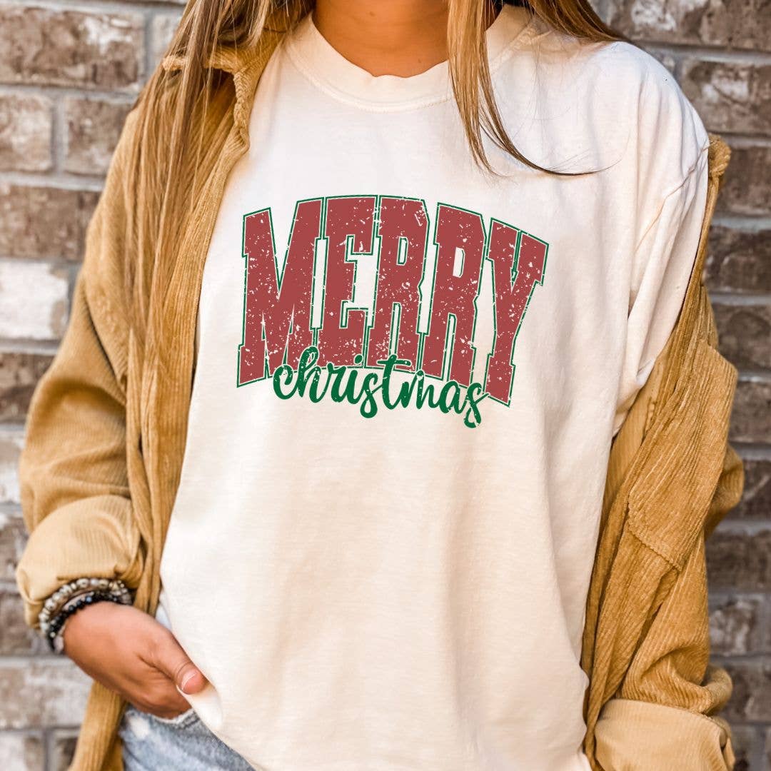 Merry Christmas LONG Sleeve Tee - Graphic Tee