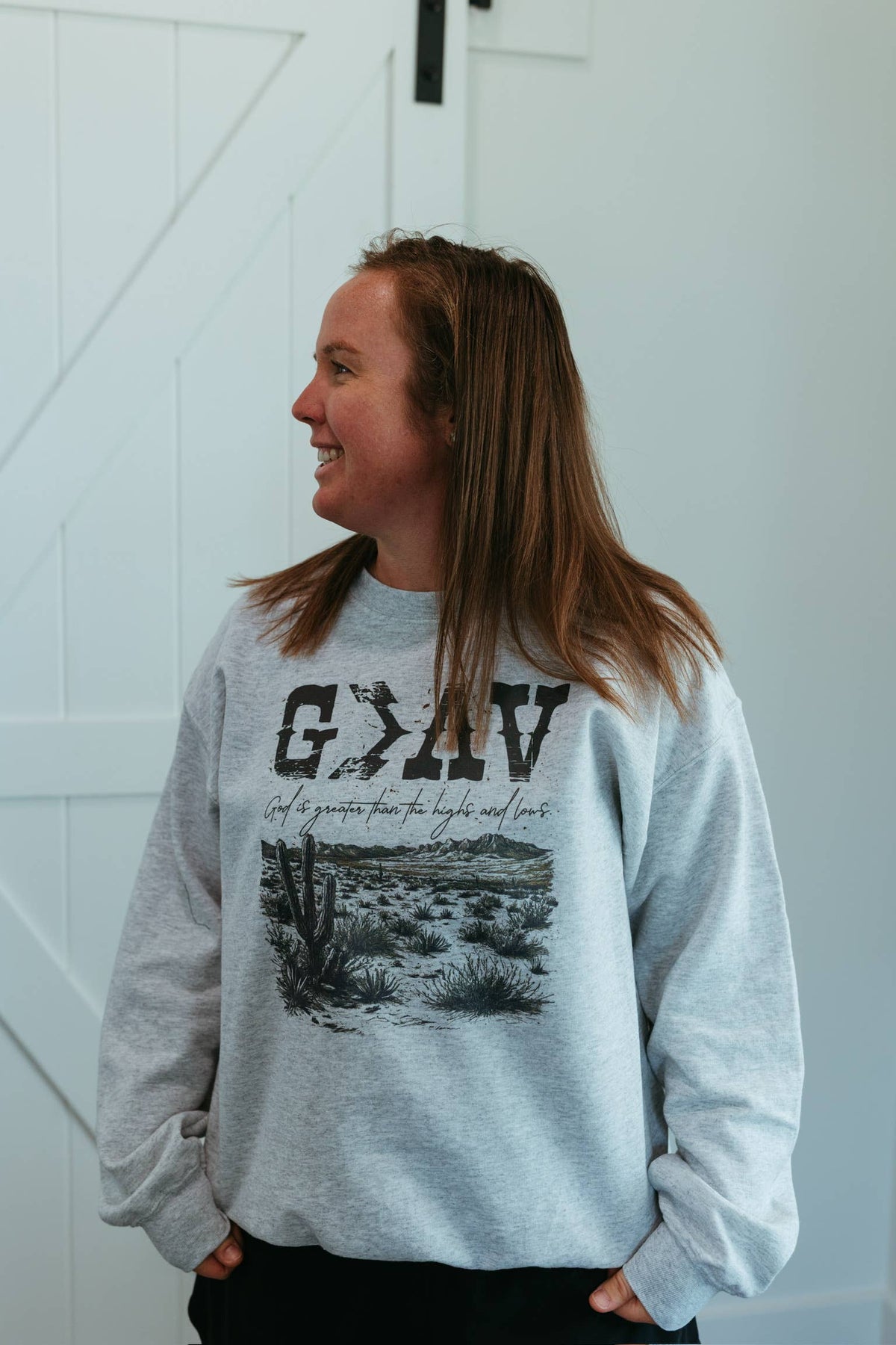 God is Greater Graphic Sweatshirt - Graphic Fall Sweatshirt