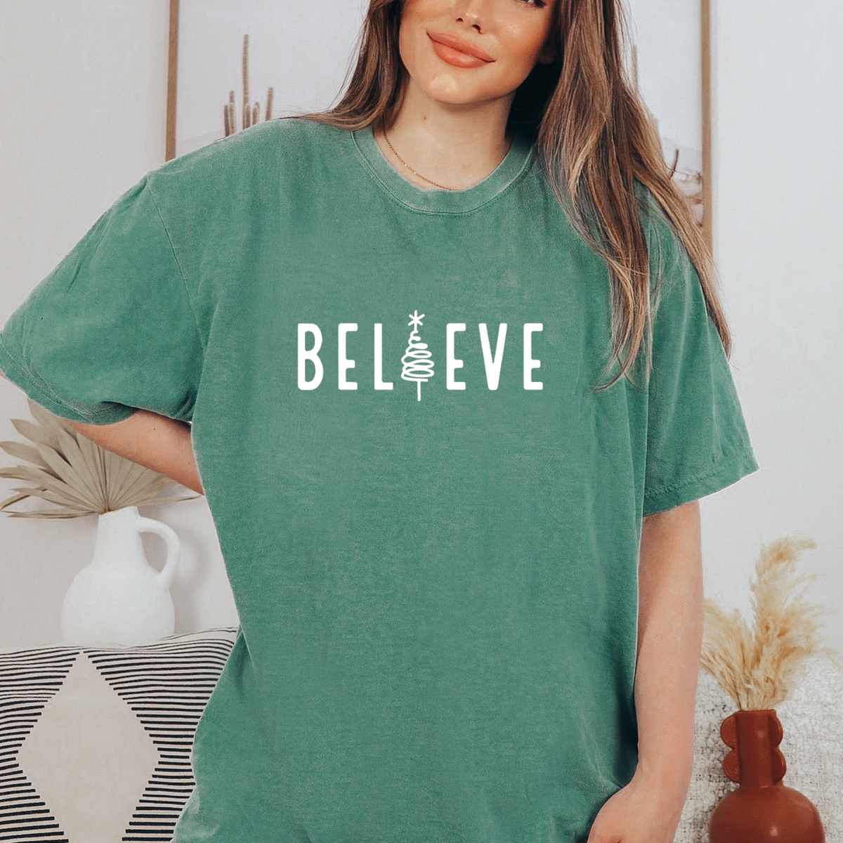 Believe Christmas Tshirt - Christmas Tee - Graphic Tee