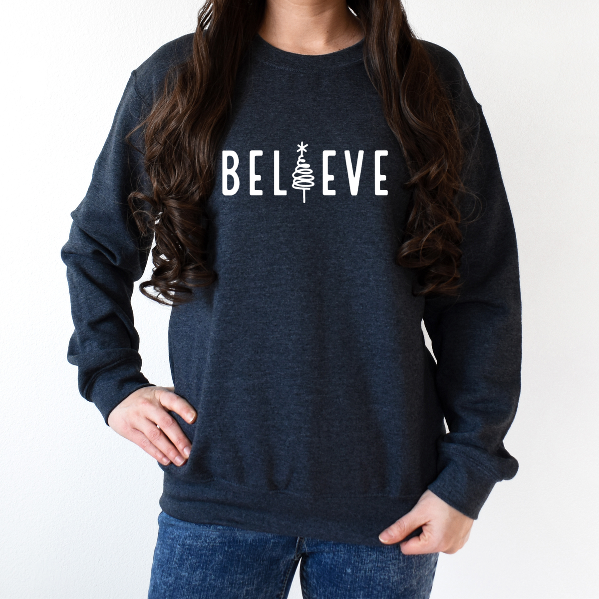 Believe Christmas Sweatshirt - Graphic Christmas Tee