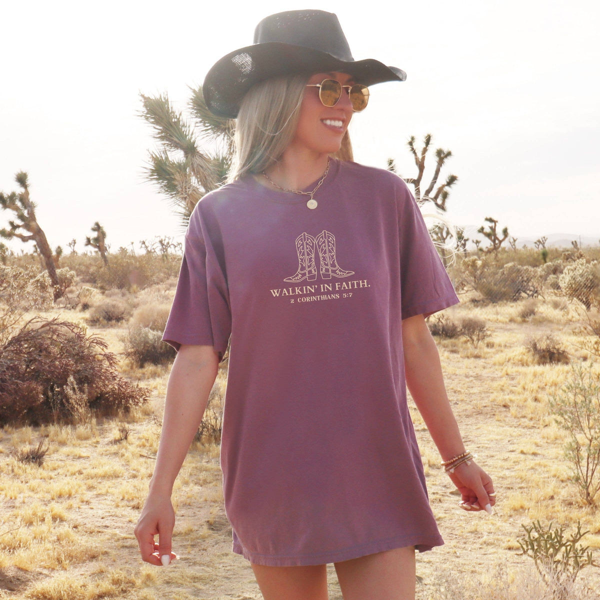 Walk in Faith Christian Western Fall Floral Graphic Tee