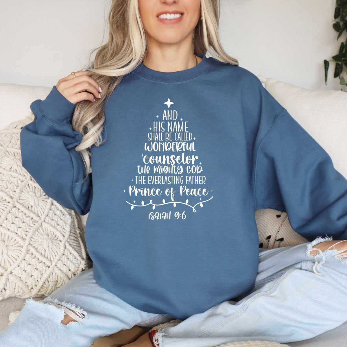 Jesus Is The Reason Christmas Tree Graphic Sweatshirt