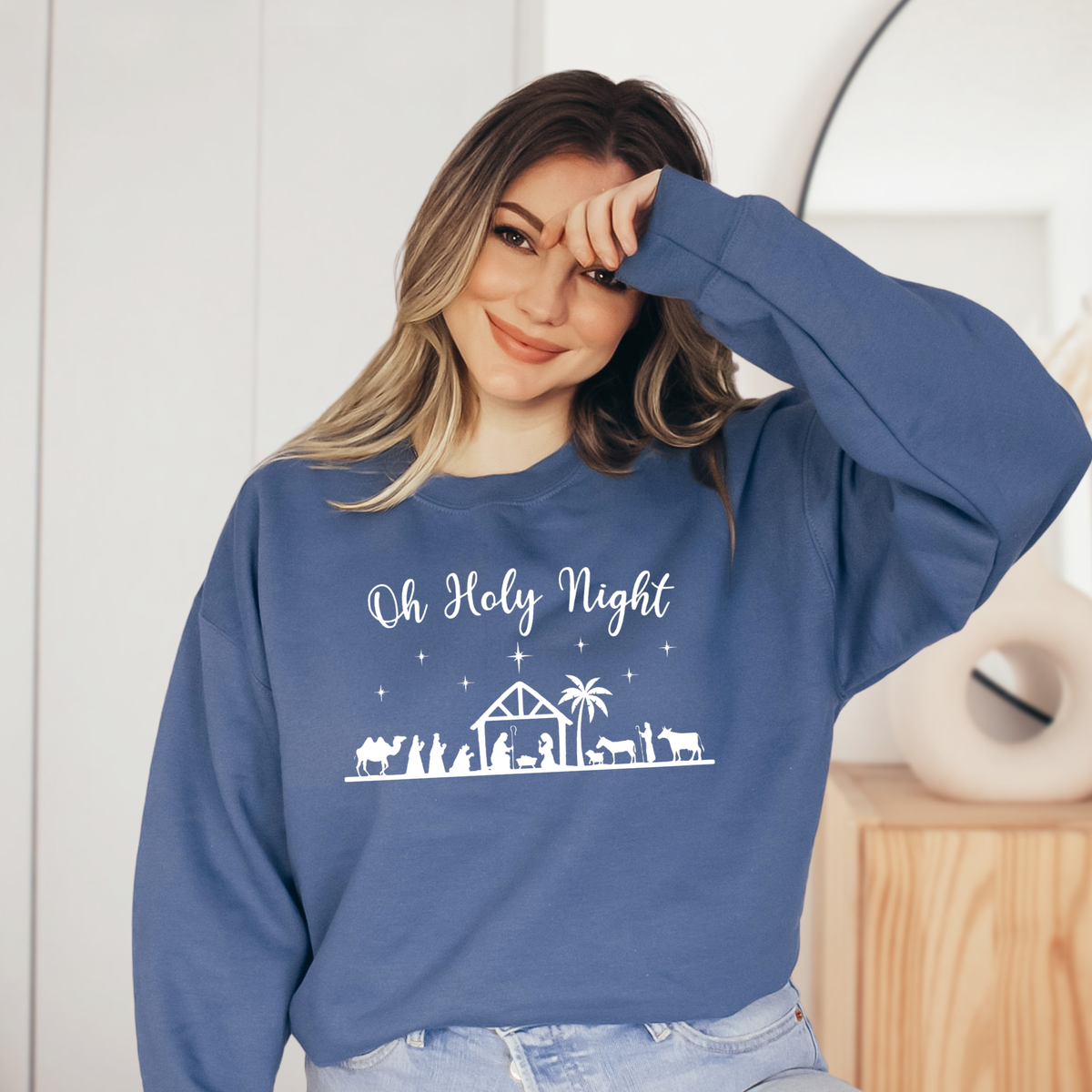Oh Holy Night Christmas - Christmas Graphic Sweatshirt