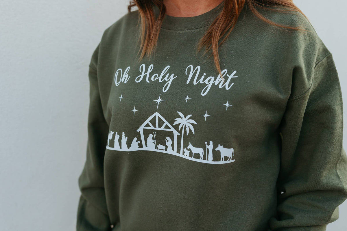Oh Holy Night Christmas - Christmas Graphic Sweatshirt