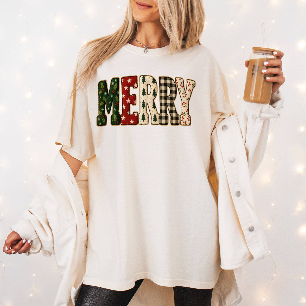 Merry Vintage Christmas Tee- Christmas Graphic Tee