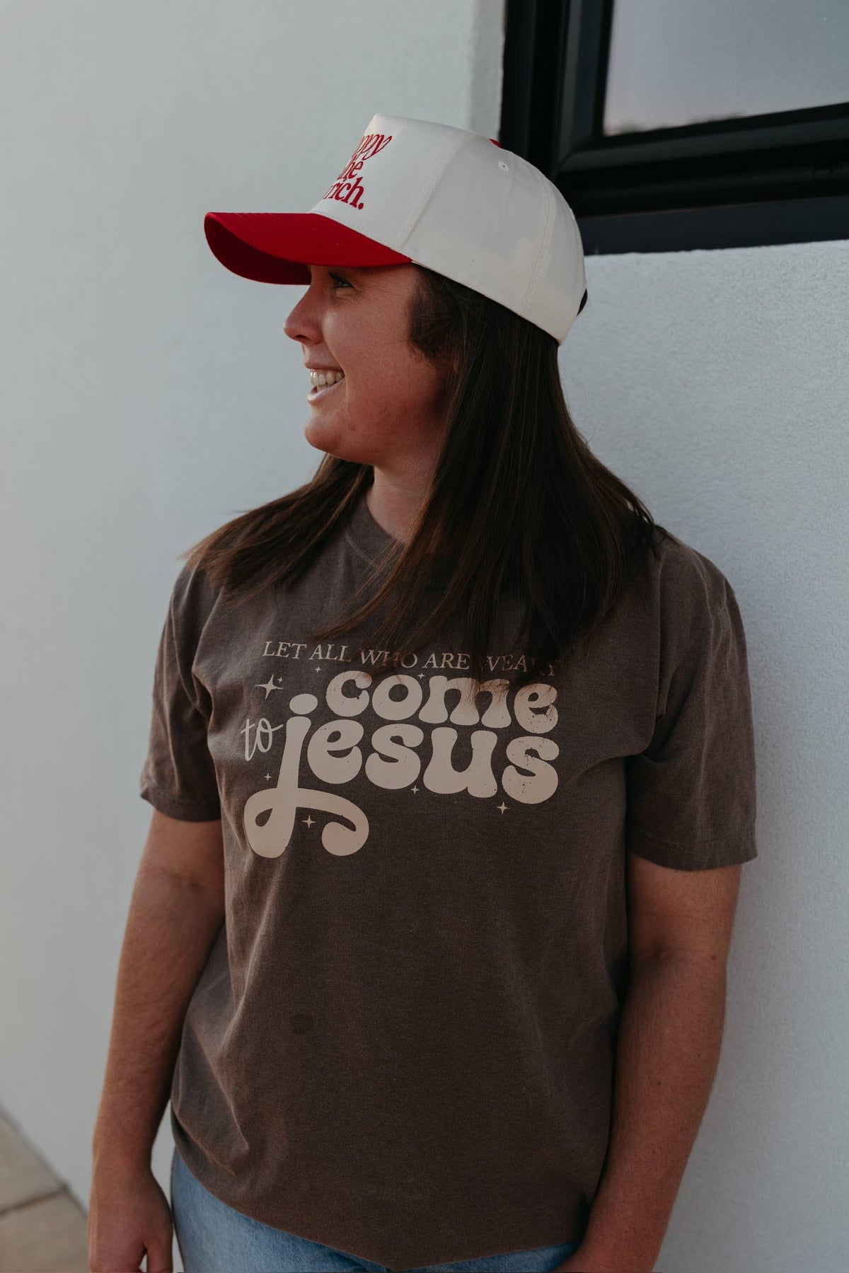 Let all who are weary come Jesus Fall Floral Graphic Tee