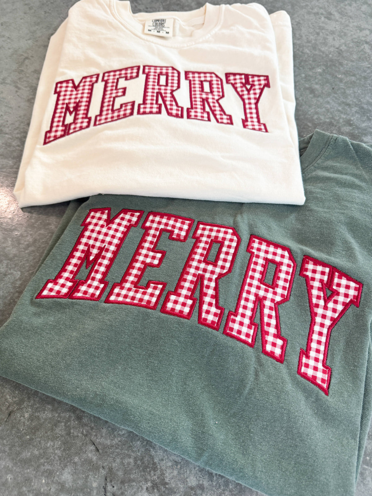 Merry Embroidered Patch Tee - Christian Faith Graphic Tee