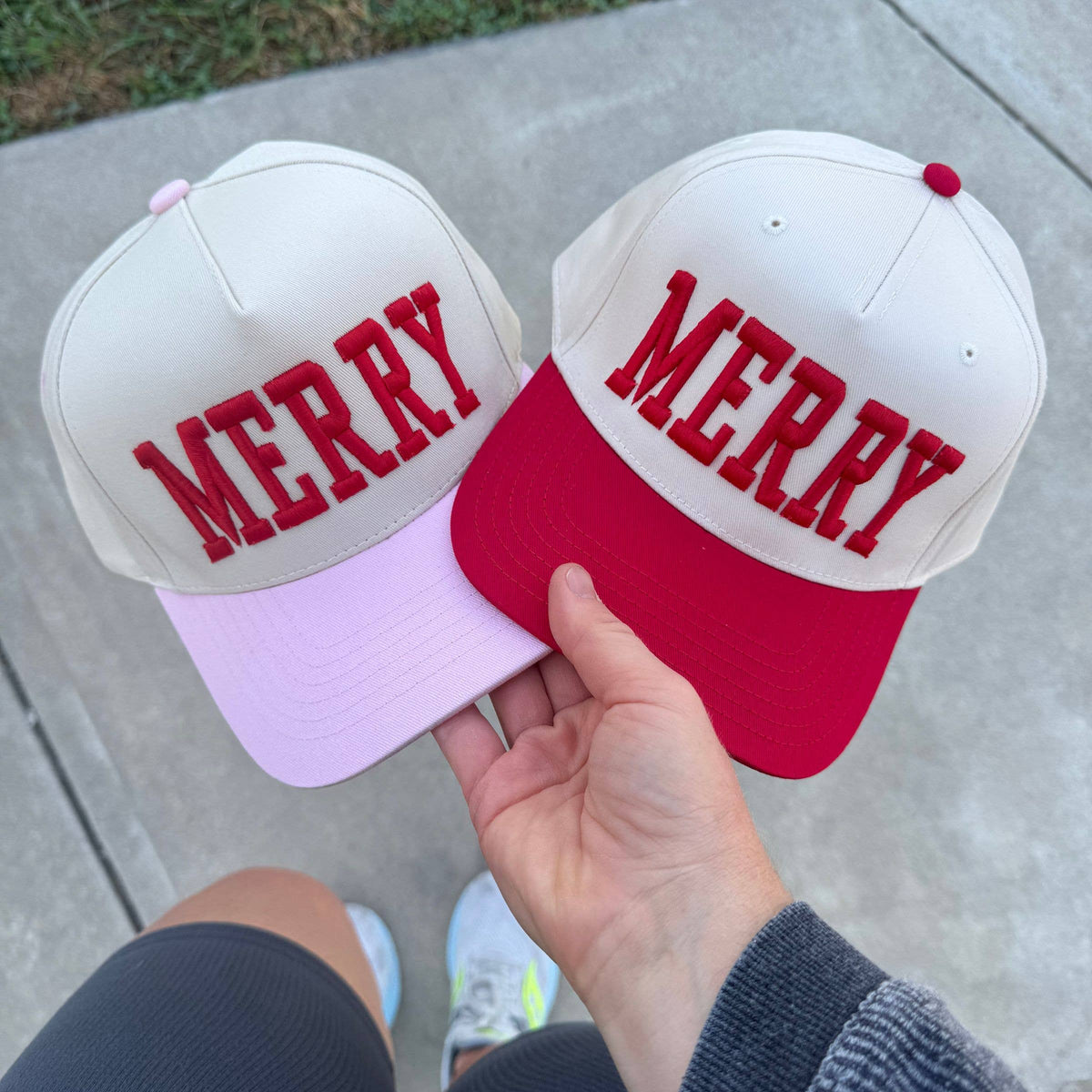 Merry Embroidered Snapback Trucker Hat - Christmas Hat