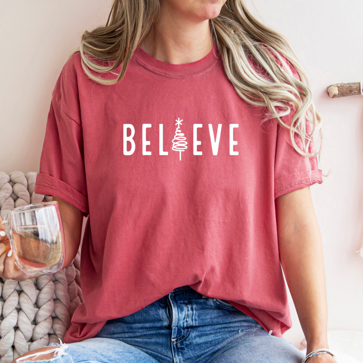 Believe Tee -  Christmas Graphic Tee - Multiple Colors