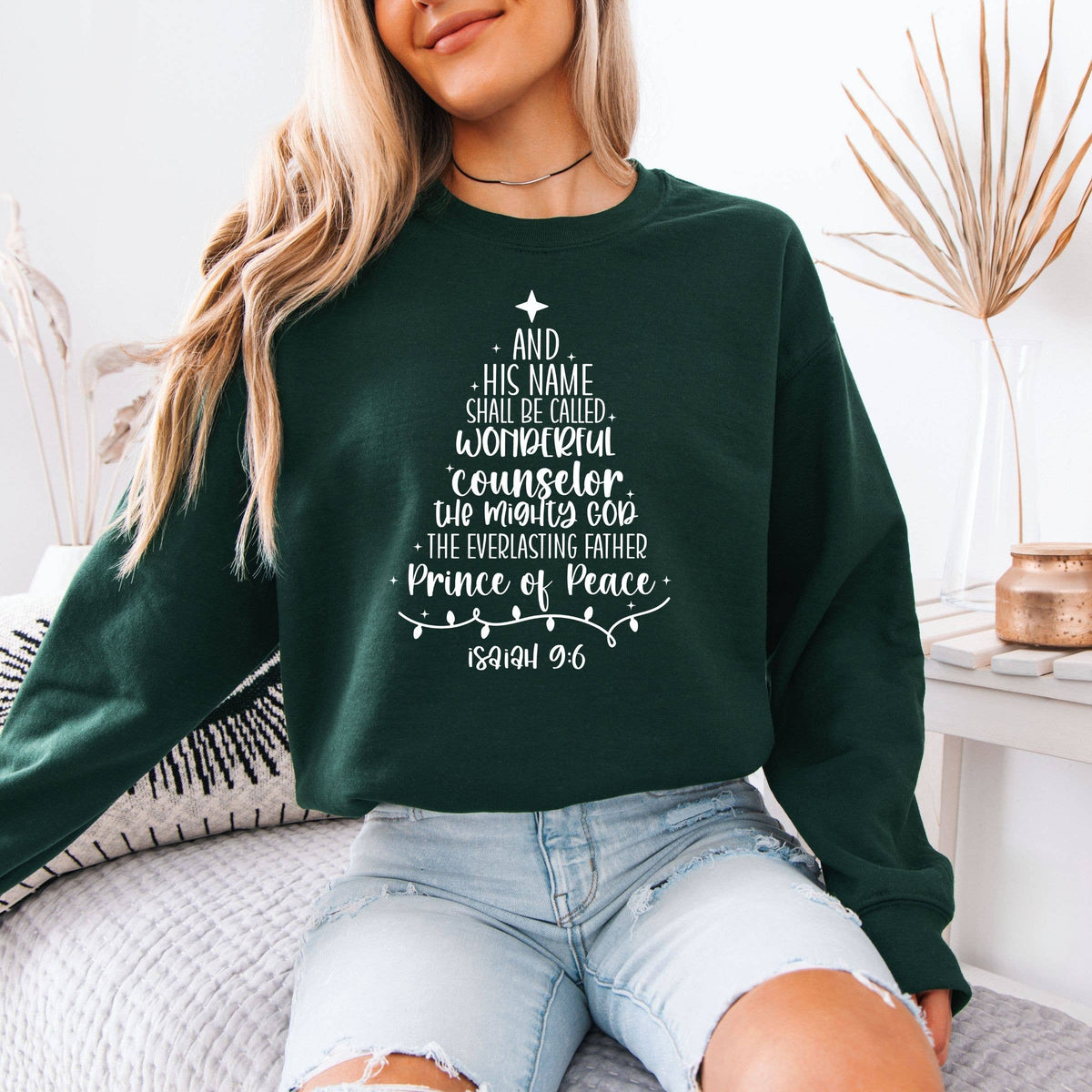Jesus Is The Reason Christmas Tree Graphic Sweatshirt