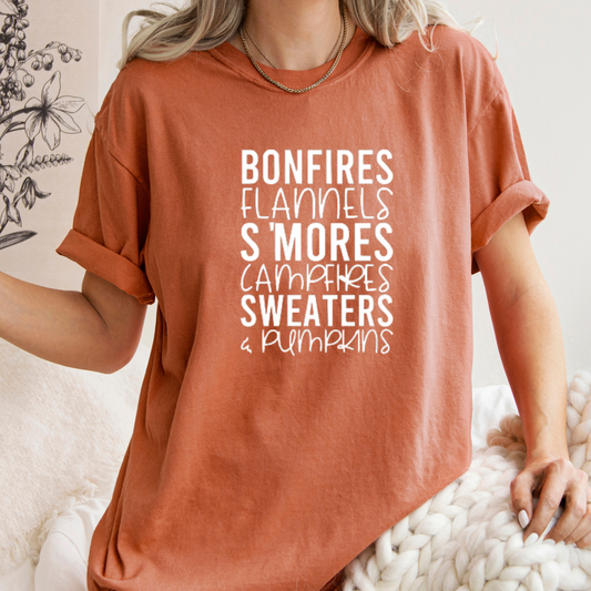 Bonfire and Flannels Tee (Multiple Color Options)