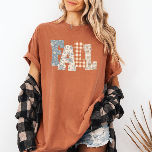 FALL Faux Embroidery Tee