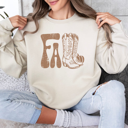Fall With Cowboy Boots Sweatshirt (Multiple Colors)
