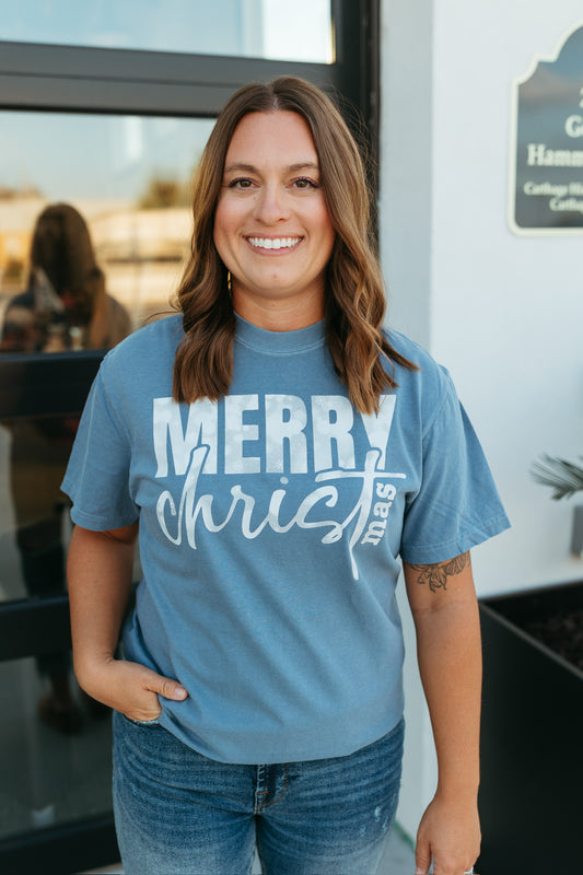 Merry CHIRSTmas Snowy Style Tee (Multiple Colors)