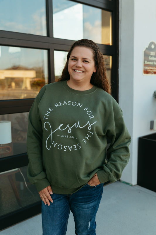 Jesus Is The Reason Luke 2:11 Sweatshirt (Multiple Colors)