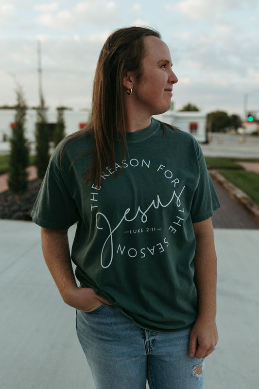 Jesus Is The Reason Luke 2:1 Tee (Multiple Colors)