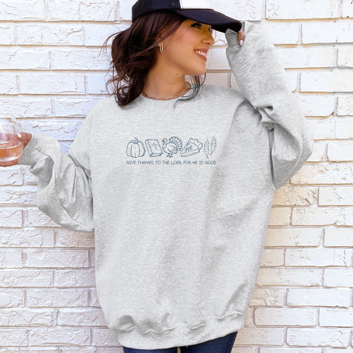 Give Thanks With Pictures Sweatshirt (Multiple Colors)