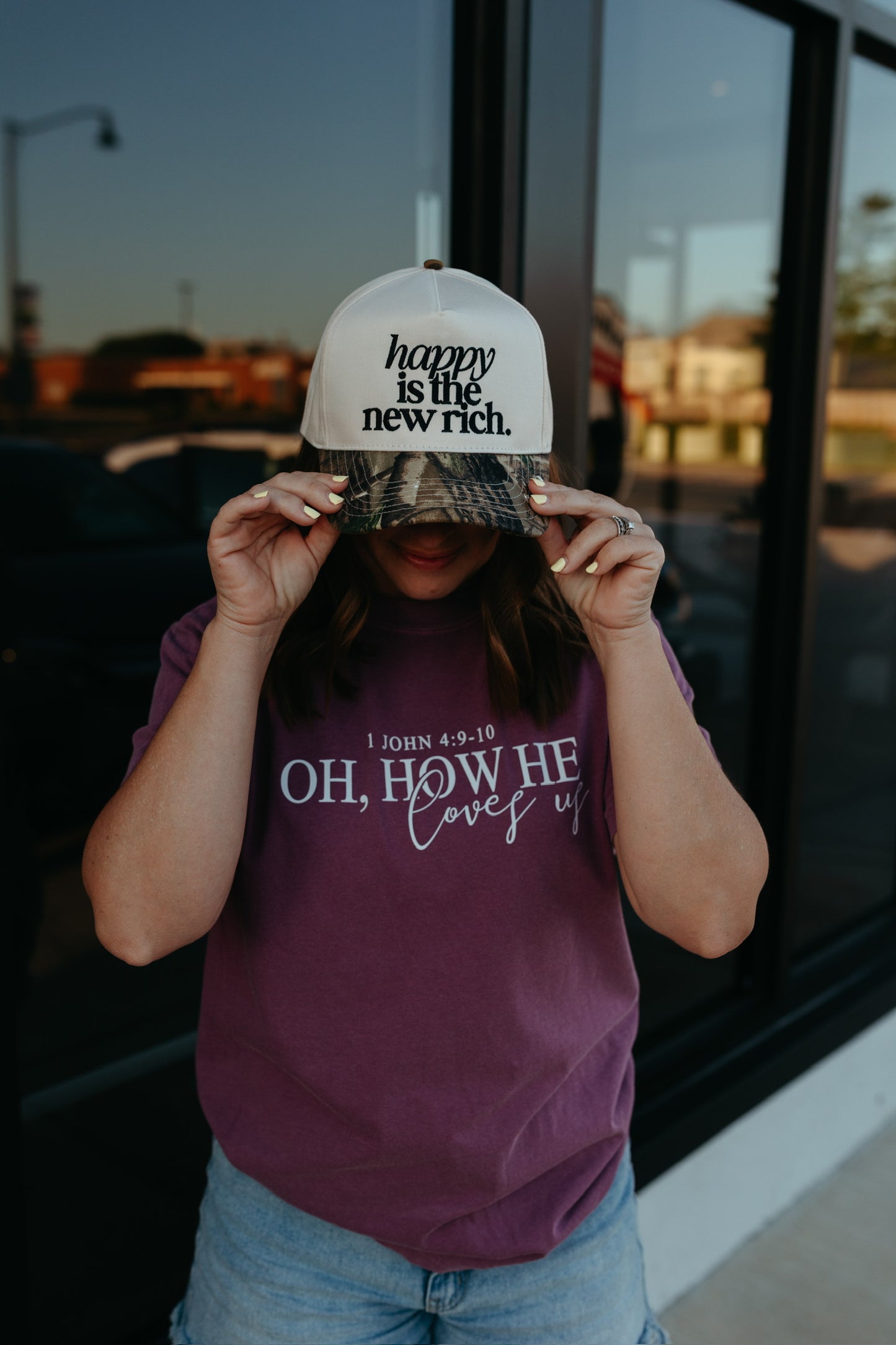 Happy is the New Rich Embroidered Hat