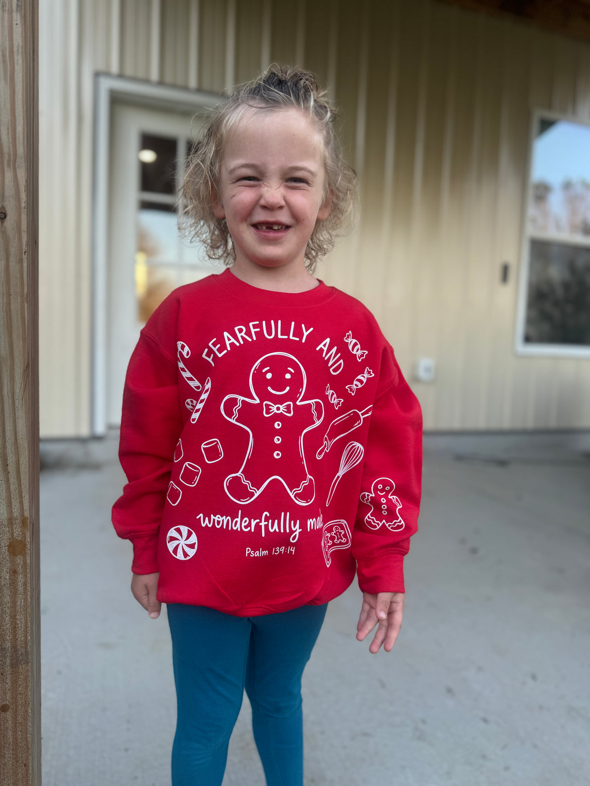 Fearfully and Wonderfully Made Youth Sweatshirt -Red