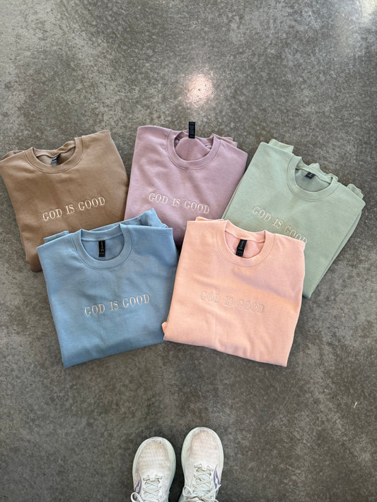 God is Good Embroidered Sweatshirt