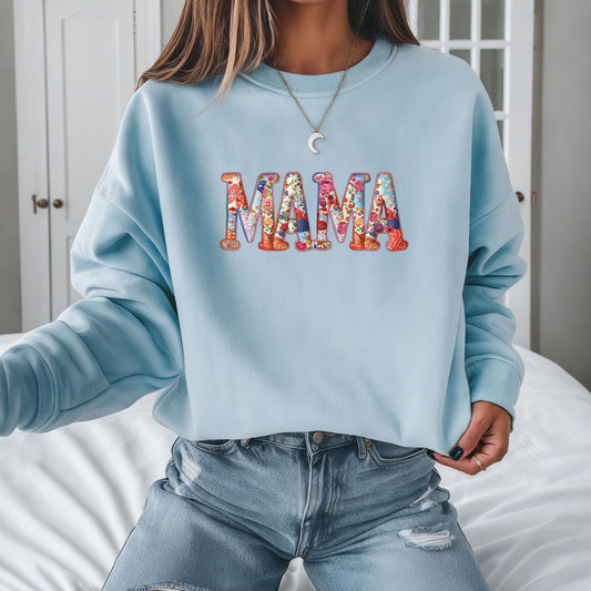 Mama Faux Embroidery Sweatshirt (Multiple Colors)