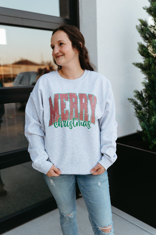 Merry Christmas Sweatshirt (Multiple Colors)