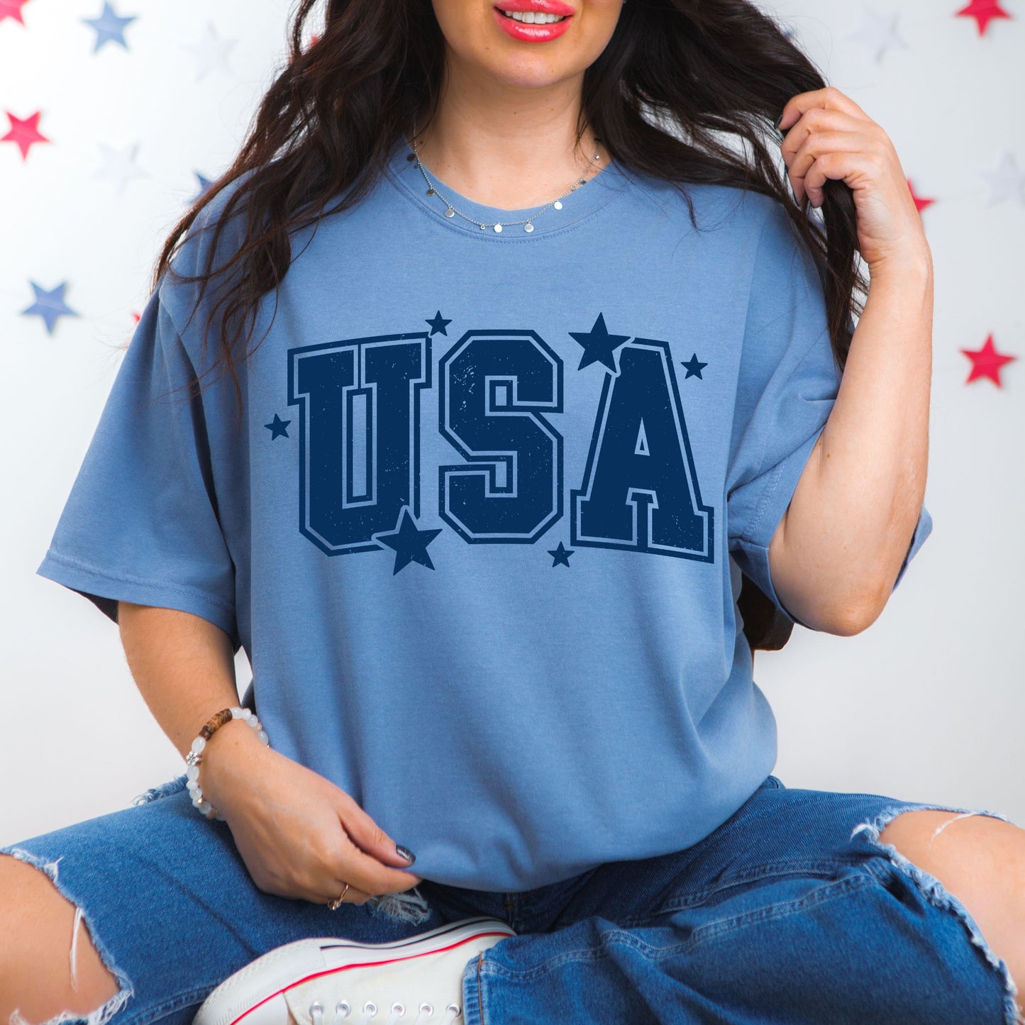 USA Navy Print Tee