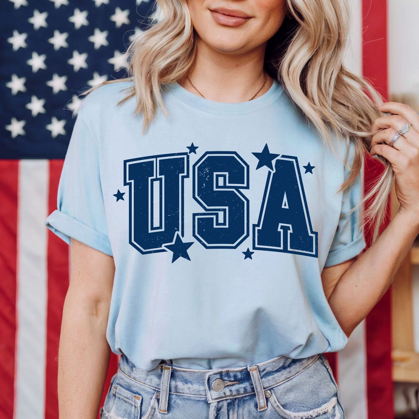USA Navy Print Tee
