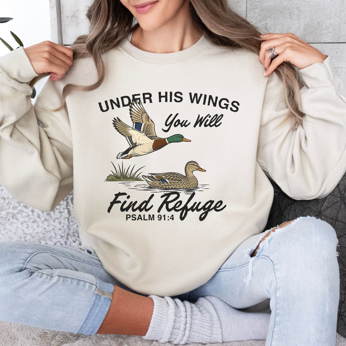 I Find Refuge Under Your Wing Sweatshirt (Multiple Colors)