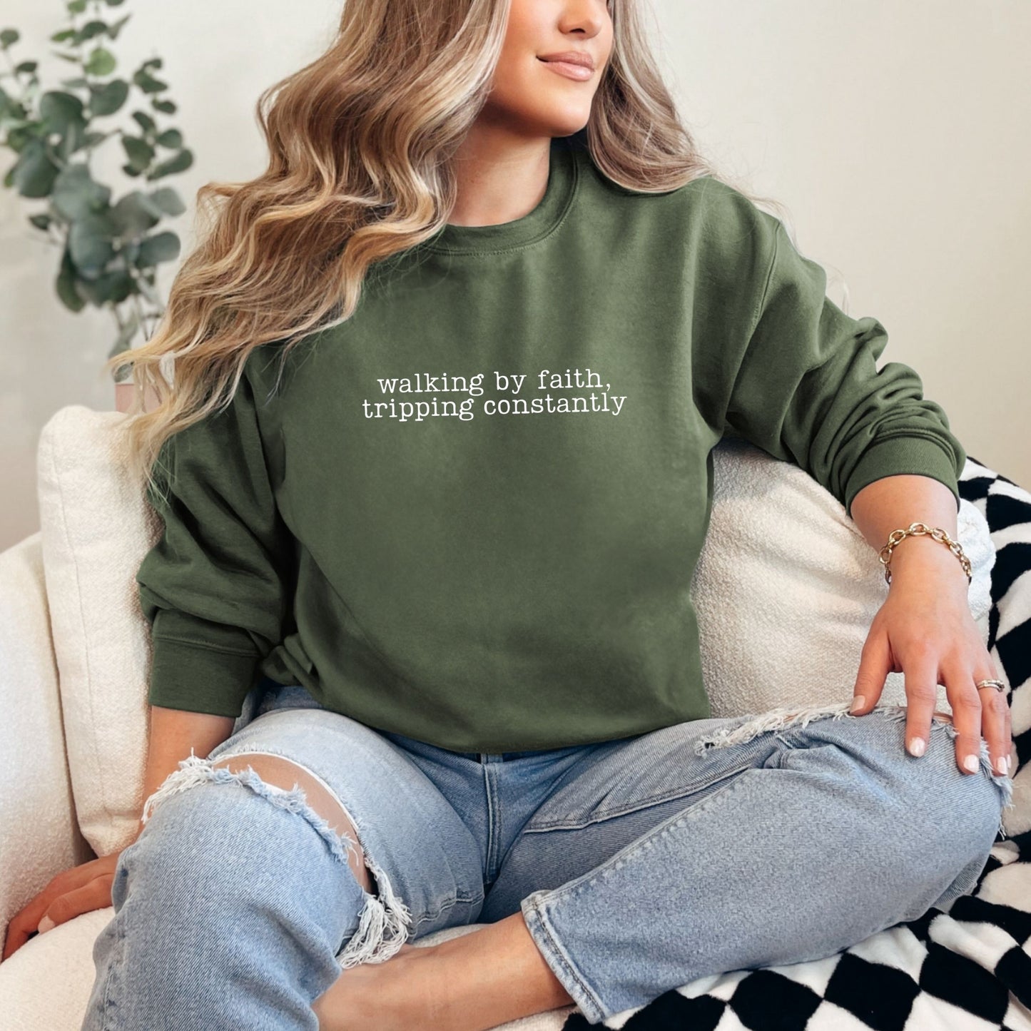 Walking By Faith Sweatshirt (Multiple Colors)