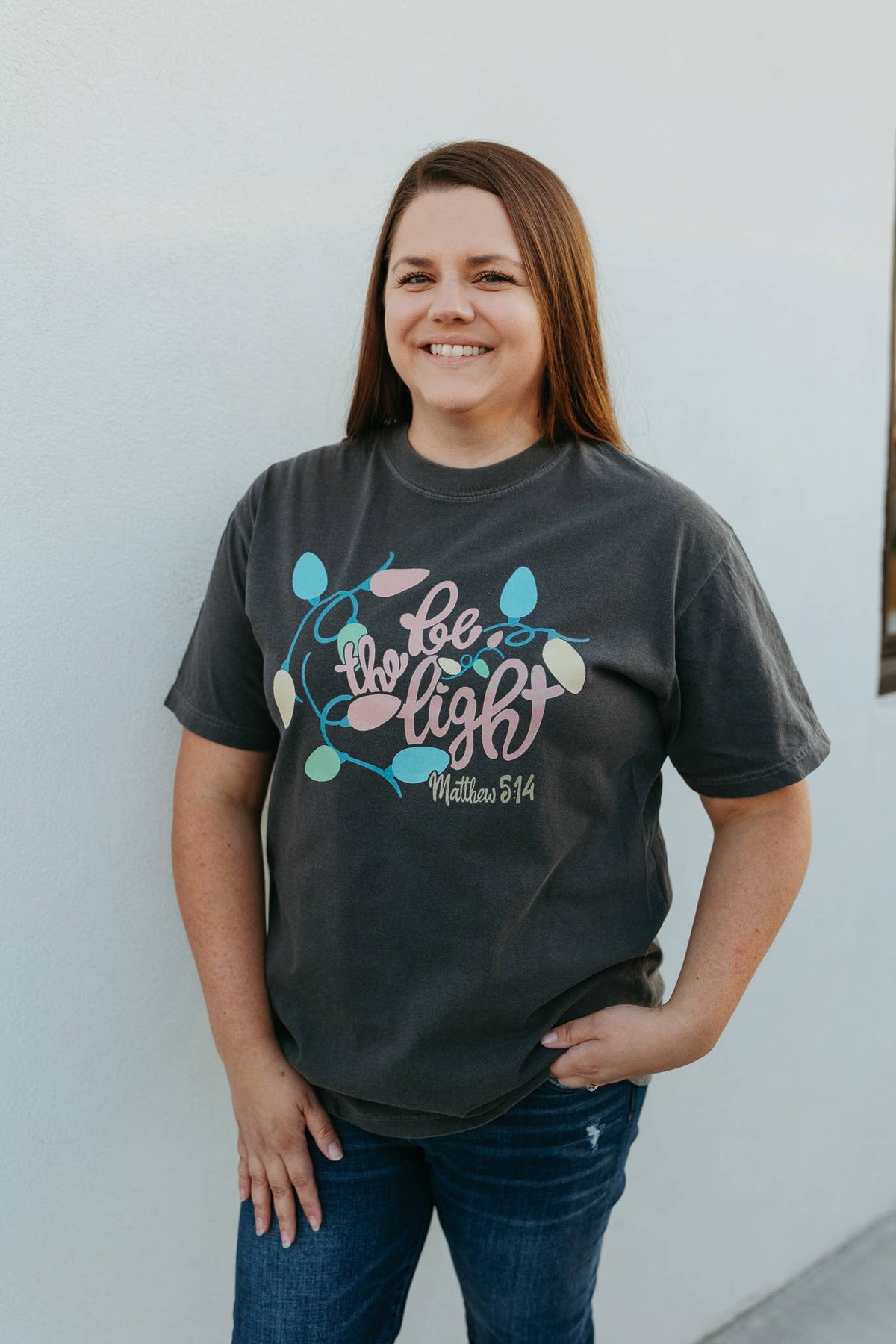 Be The Light Christmas Graphic Tee - Multiple Colors