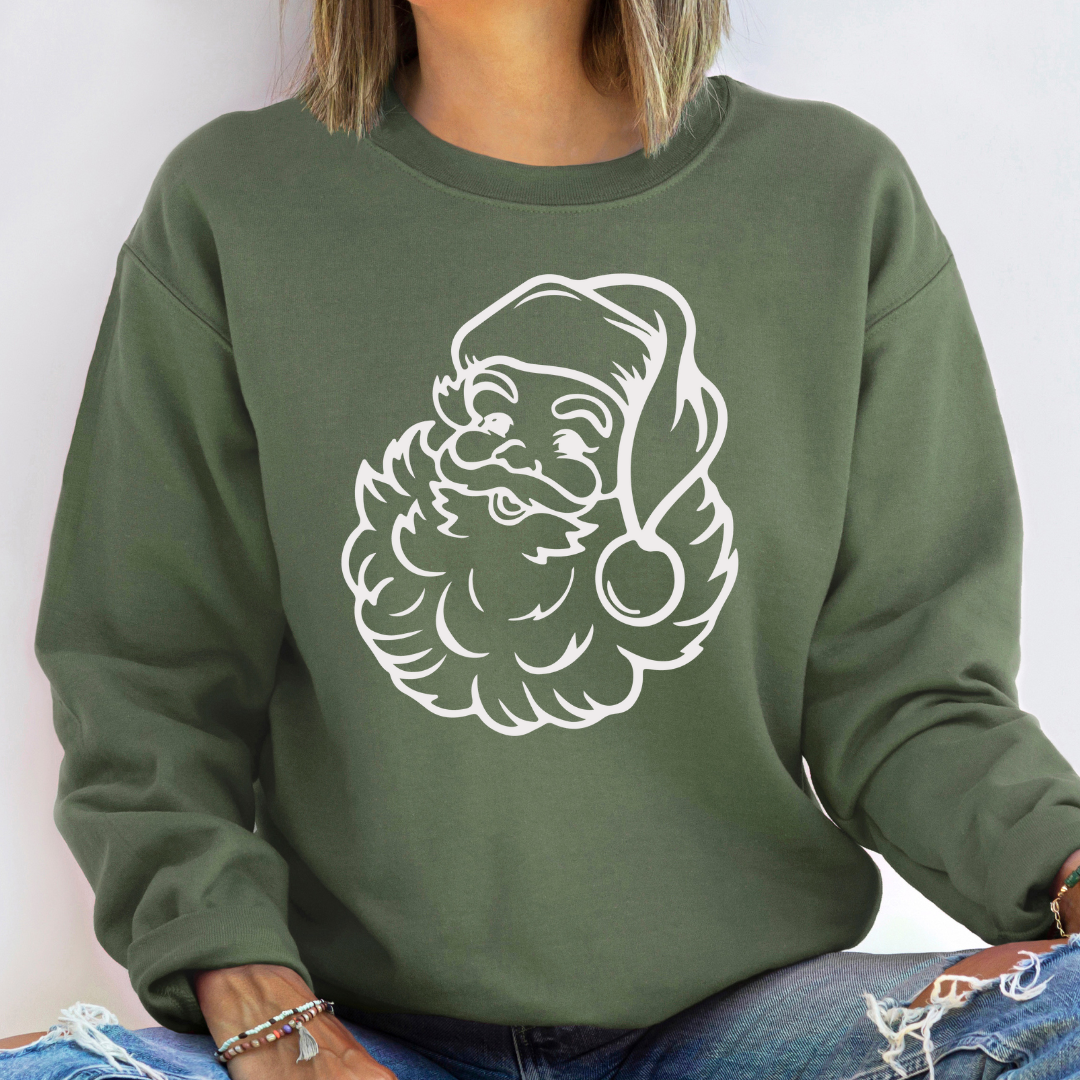 Santa Head Christmas - Christmas Graphic Sweatshirt