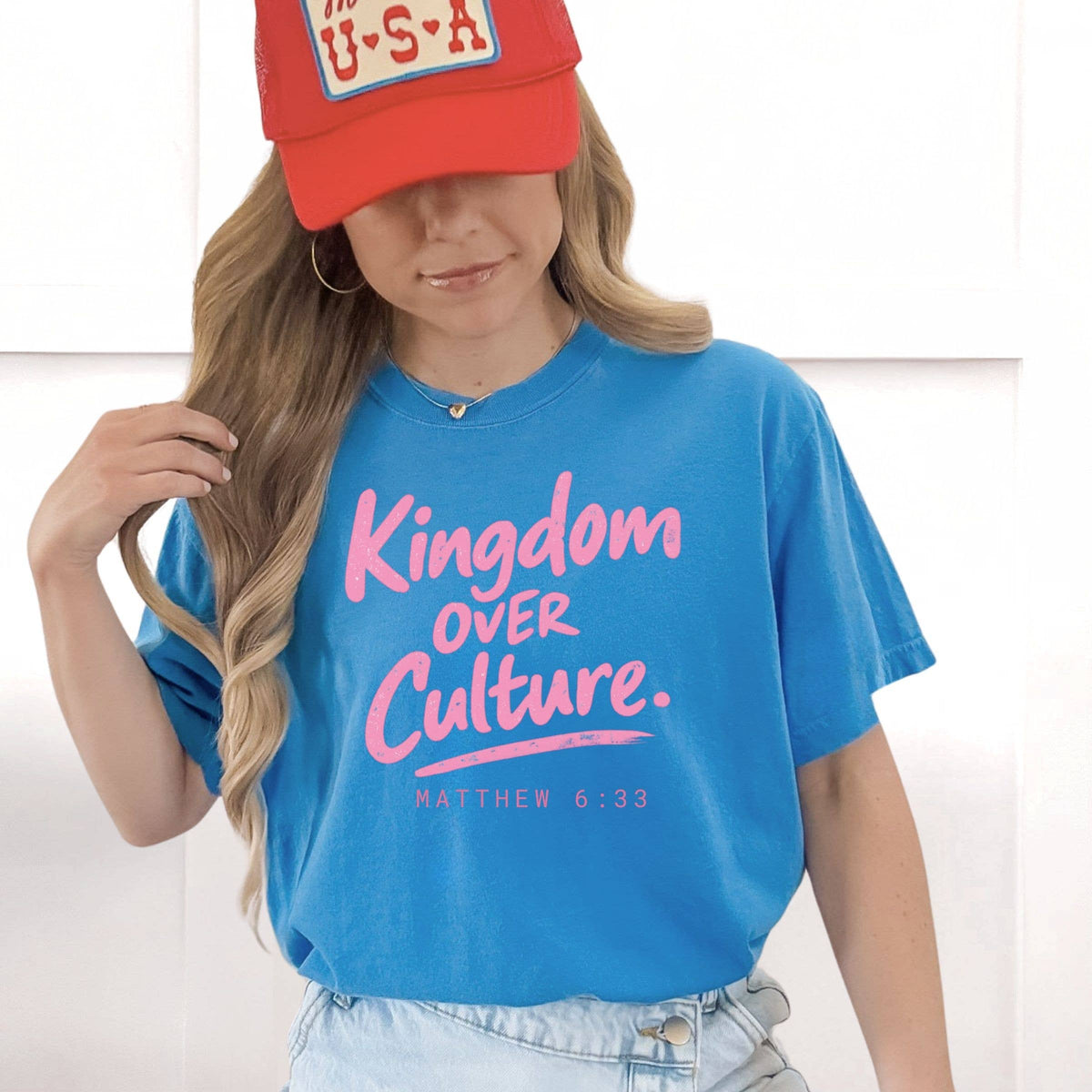 Kingdom Over Culture Christian Western Fall Graphic Tee