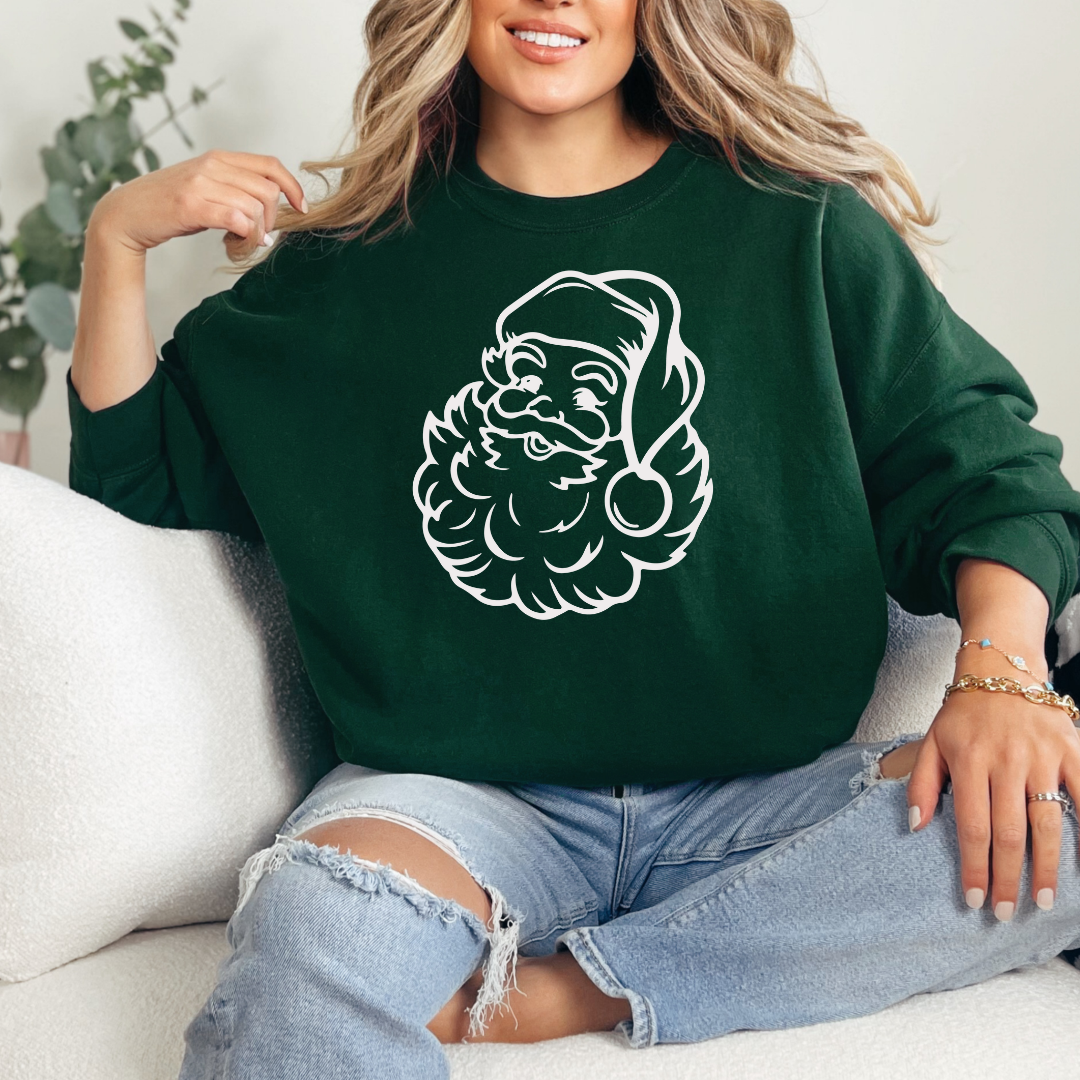 Santa Head Christmas - Christmas Graphic Sweatshirt