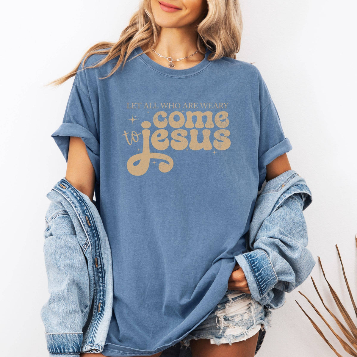 Let all who are weary come Jesus Fall Floral Graphic Tee