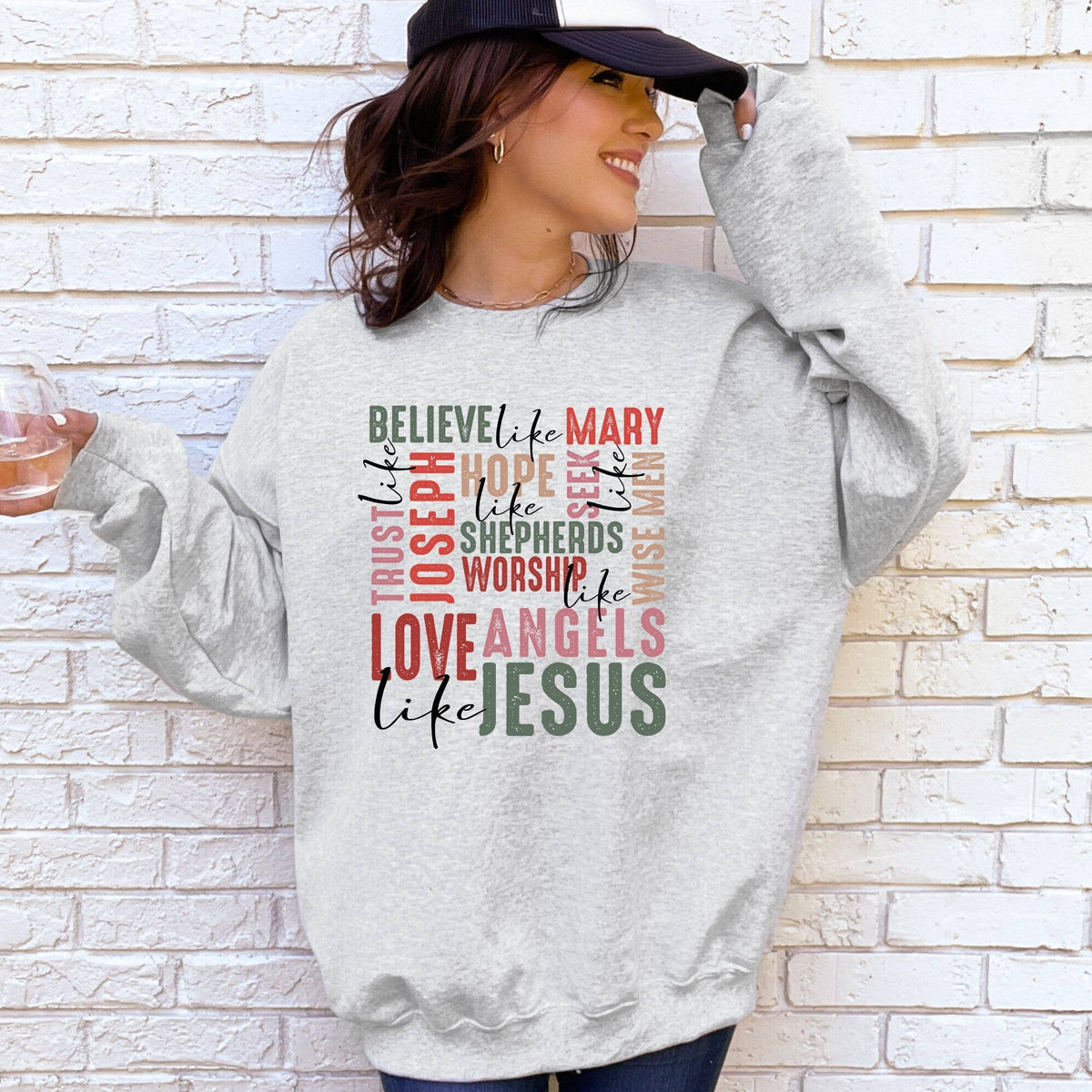 Believe Like Mary Christmas Graphic Sweatshirt