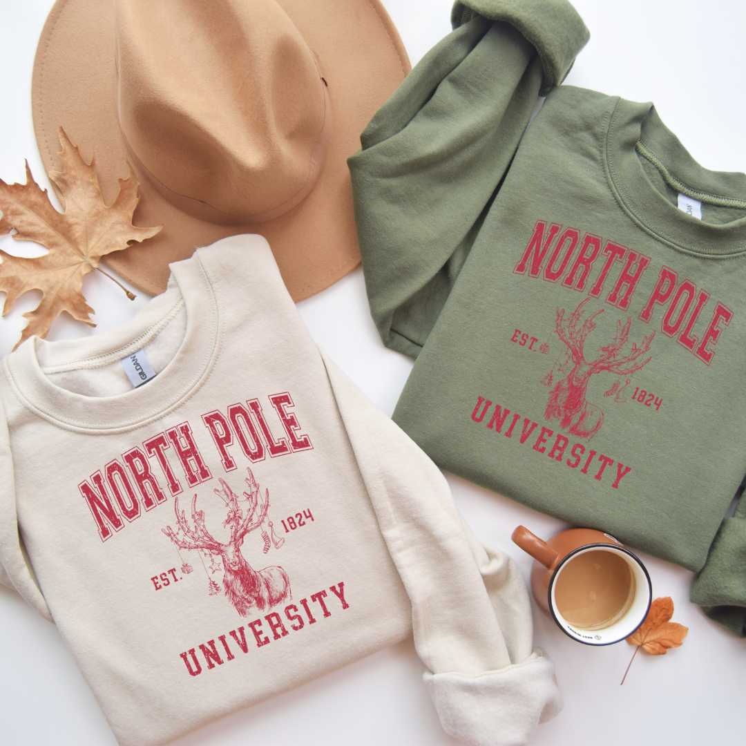 North Pole University Christmas Sweatshirt - Christmas Tee