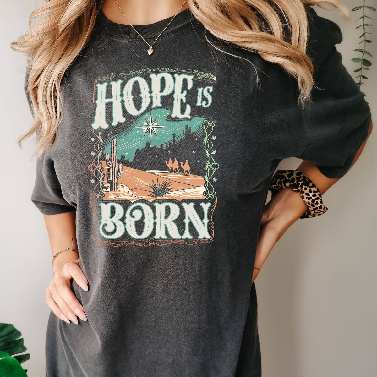 Hope is Born Christian Graphic Tee - Christmas Graphic Tee